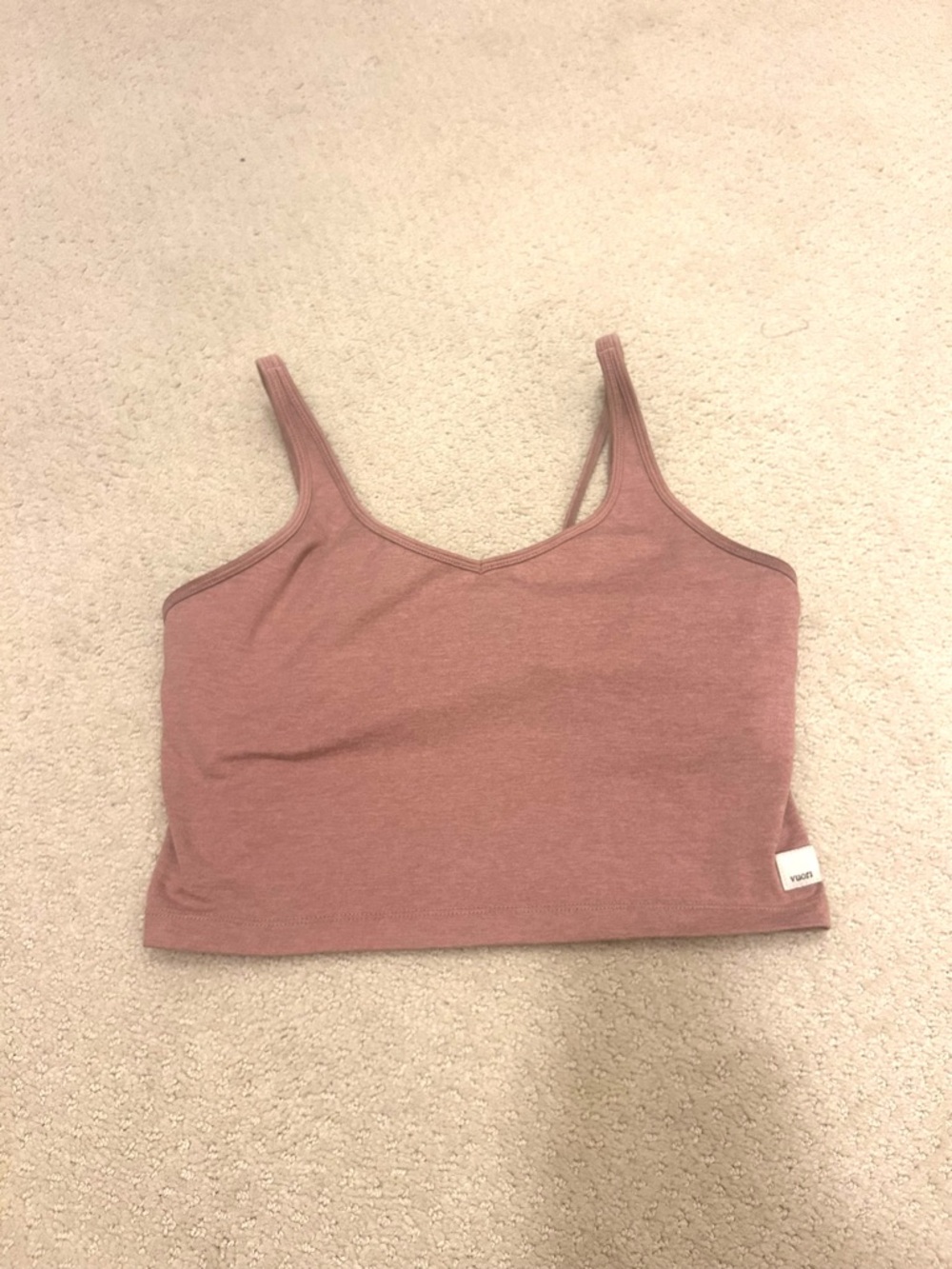 Halo Performance Light Pink Crop Vuori Tank